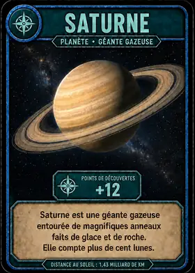 Carte Saturne — set Système solaire & cosmos