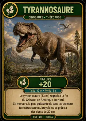 Carte Le tyrannosaure — set Dinosaures